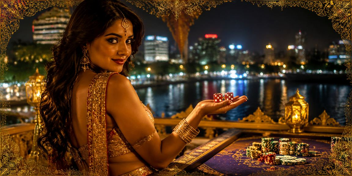 Playing cards on a table during Andar Bahar game in India